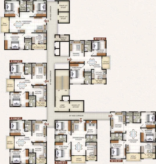 Floor Plan of Arsis Green Hills in KR Puram, Bangalore - Image 1456