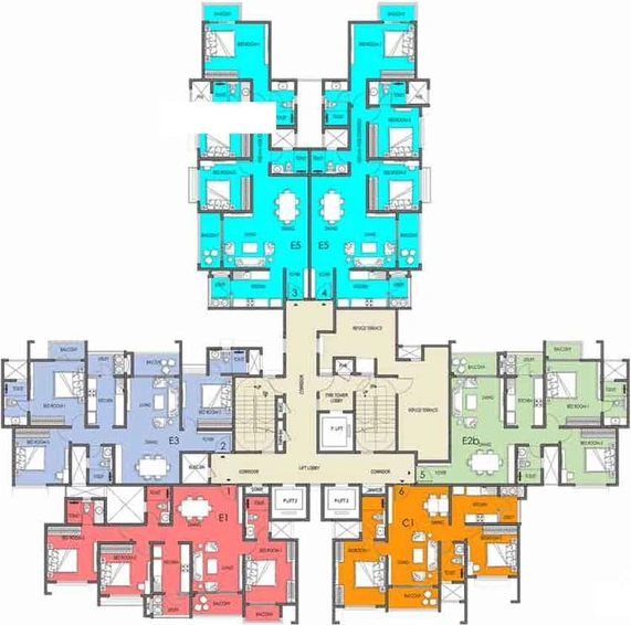 Floor Plan of Aston Park - The Prestige City in Sarjapur, Bangalore - Image 1472