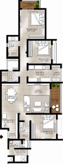 3 BHK Flat in Meridian Park - The Prestige City in Sarjapur, Bangalore - Image 256696