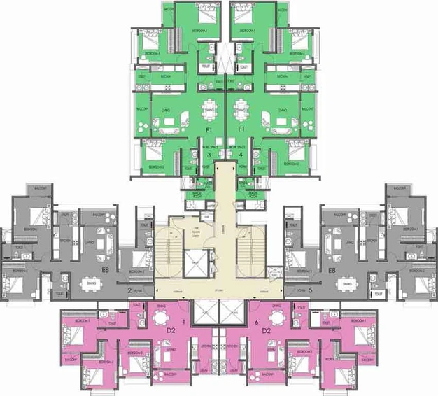 Floor Plan of Meridian Park - The Prestige City in Sarjapur, Bangalore - Image 1492