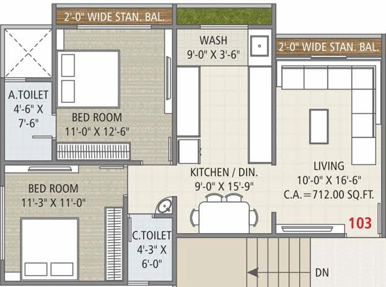 2 BHK Flat in Bhavyaraj Orchid Fantasia in Palanpur, Surat - Image 472493