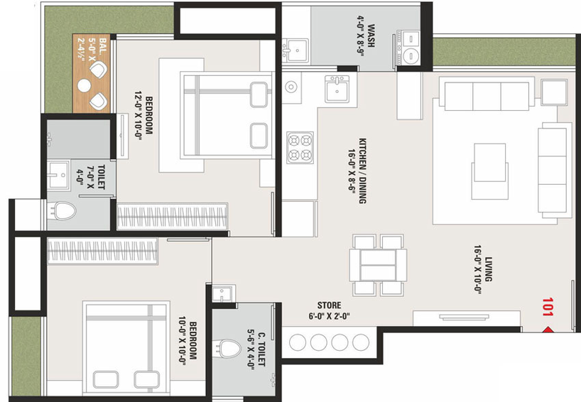 2 BHK Flat in Globcon Splendora in Palanpur, Surat - Image 472666
