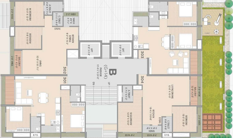 Floor Plan of Janki The Centrum in Jahangirabad, Surat - Image 39945