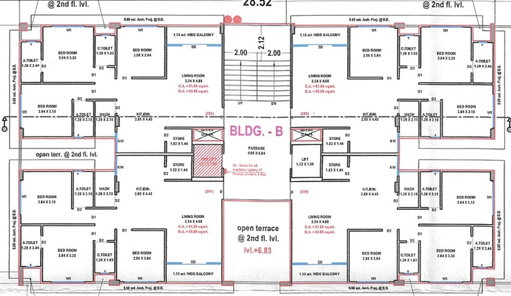 Floor Plan of Mahadev Omkar Heights in Jahangirabad, Surat - Image 40067