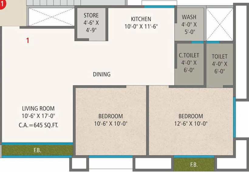 2 BHK Flat in Ramaa Residency in Jahangirabad, Surat - Image 473059