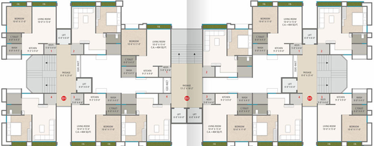 Floor Plan of Ramaa Residency in Jahangirabad, Surat - Image 40135