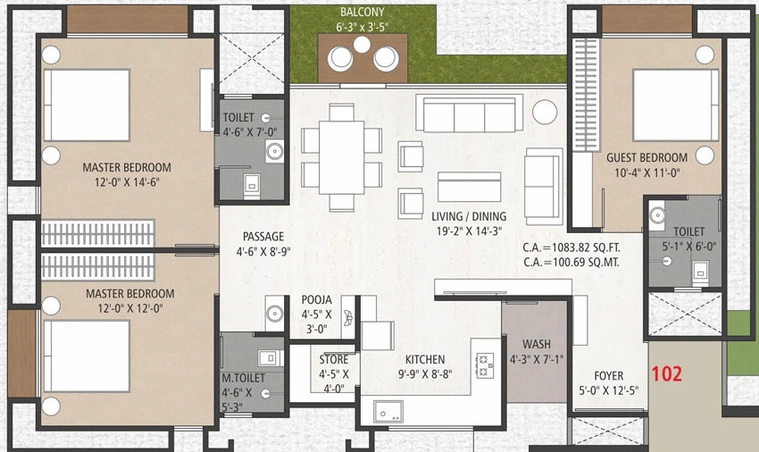 3 BHK Flat in Samarth Martand Hills in Bhimrad, Surat - Image 586651