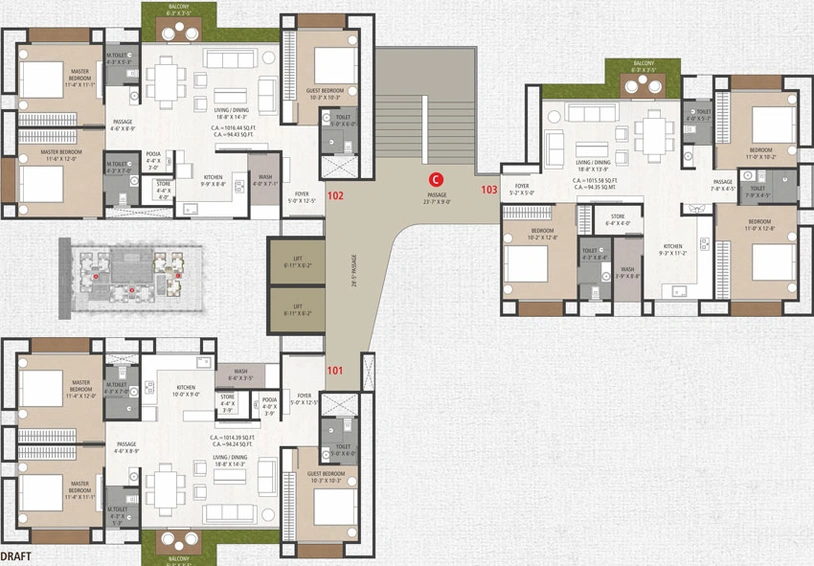 Floor Plan of Samarth Martand Hills in Bhimrad, Surat - Image 70596