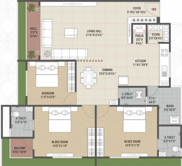 3 BHK Flat in Vinayak Sarjan Luxuria in Sarthana Jakat Naka, Surat - Image 621507