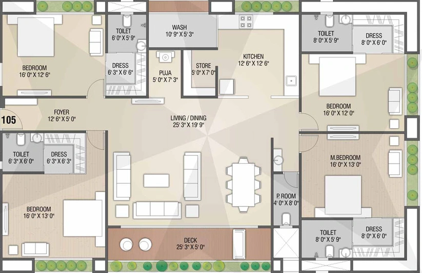 4 BHK Flat in Atlanta Eliza in Althan, Surat - Image 257374