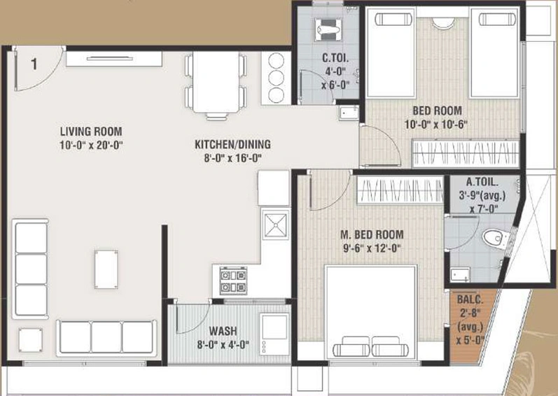 2 BHK Flat in Vitoria Heights in Jahangirabad, Surat - Image 257466