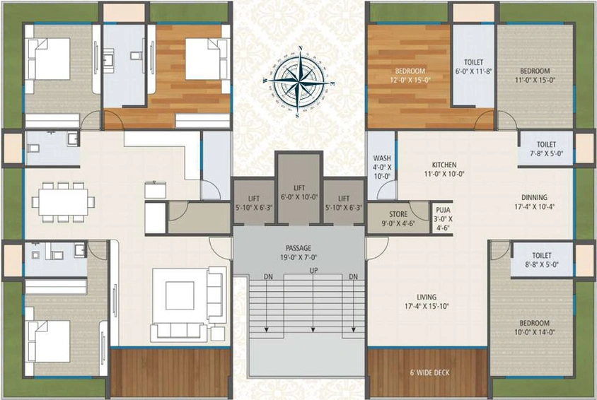 Floor Plan of Avantis Ofira Peak in Vesu, Surat - Image 1551