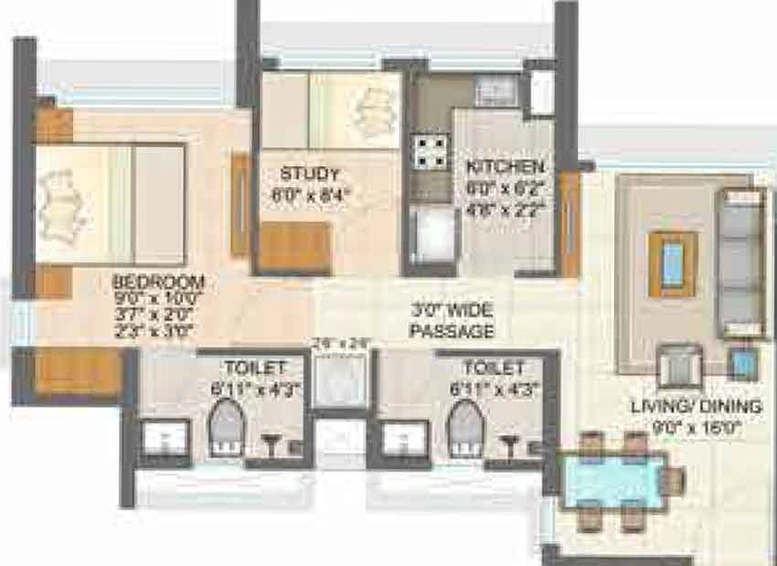 1.5 BHK Flat in Runwal Forests in Kanjurmarg West, Mumbai - Image 489028