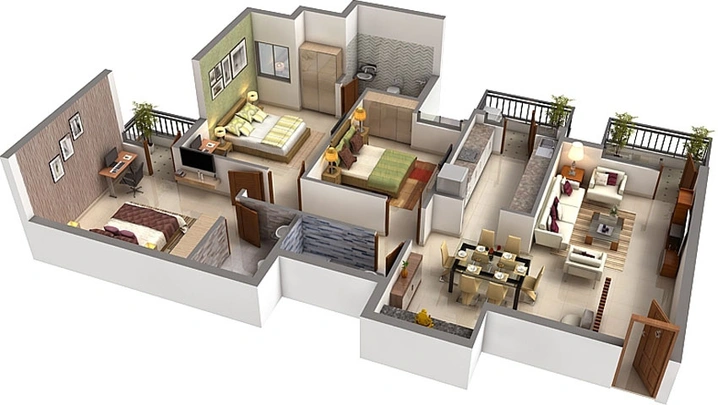 3 BHK Flat in IBD Belmont Park in Vijay Nagar, Indore - Image 254330