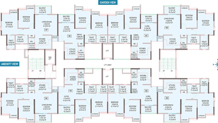 Floor Plan of TCG Cliff Garden in Hinjewadi, Pune - Image 16345