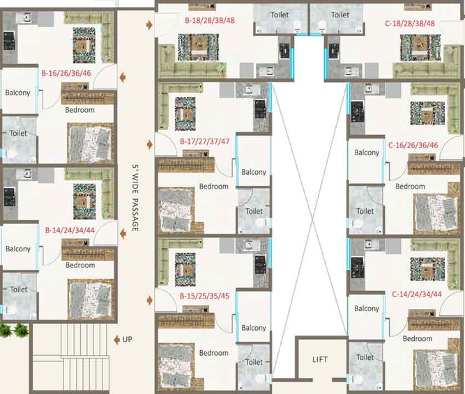 Floor Plan of Gandhi Janki Sahaniwas in Jaitala, Nagpur - Image 13128