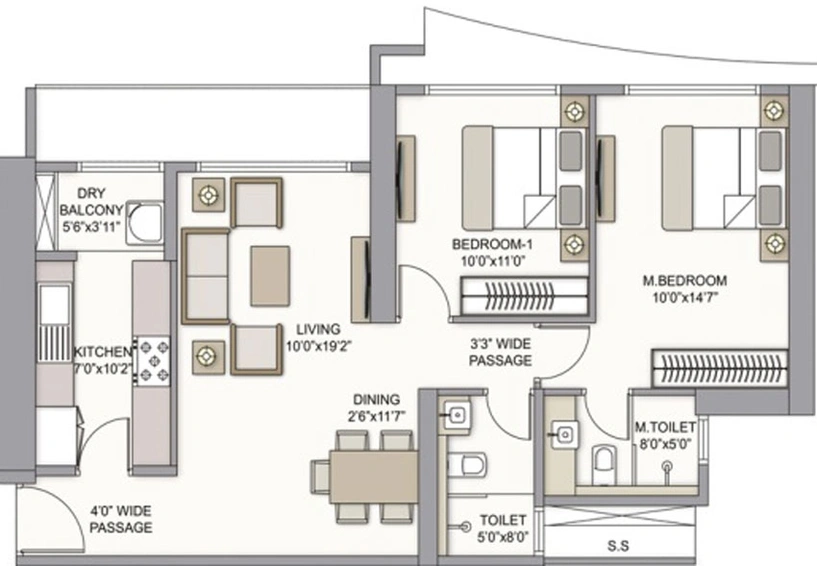 2 BHK Flat in Prestige Bellanza in Mulund West, Mumbai - Image 489259