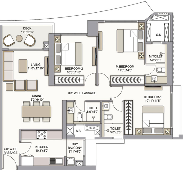 3 BHK Flat in Prestige Bellanza in Mulund West, Mumbai - Image 489261