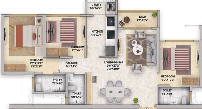 3 BHK Flat in Runwal Avenue in Kanjurmarg East, Mumbai - Image 489362