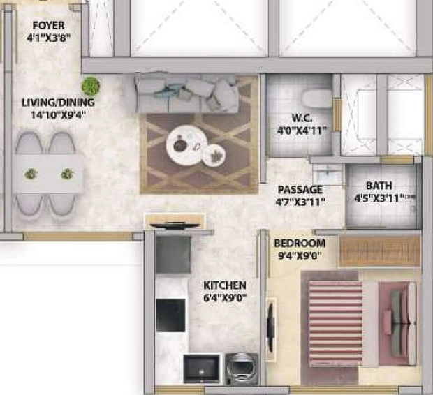1 BHK Flat in Runwal Avenue in Kanjurmarg East, Mumbai - Image 489358
