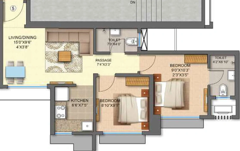 2 BHK Flat in Runwal Avenue in Kanjurmarg East, Mumbai - Image 489360