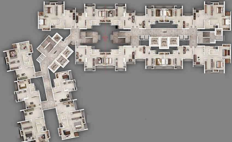 Floor Plan of Vihang The Promise in Ghodbunder Road, Thane - Image 1965