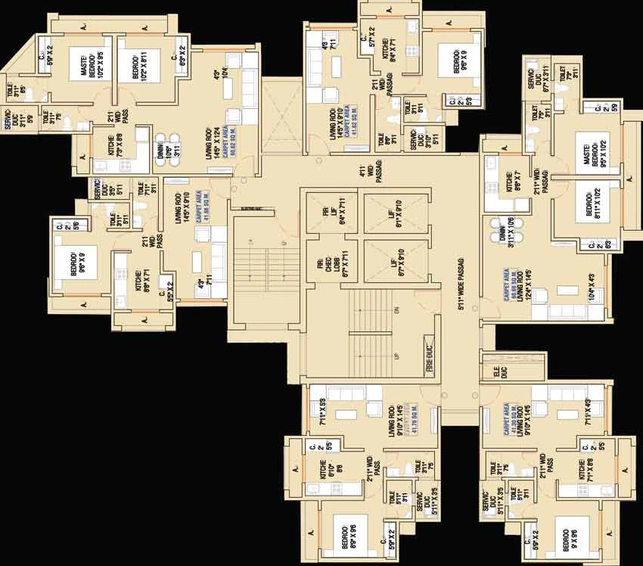Floor Plan of Bhagwati Belmont in Kasarvadavali, Thane - Image 29094