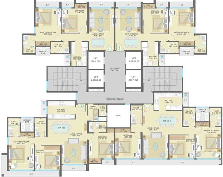 Floor Plan of One Indiabulls in Thane West, Thane - Image 1446
