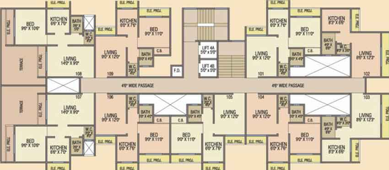 Floor Plan of AV Paramount Enclave in Palghar, Palghar - Image 56334