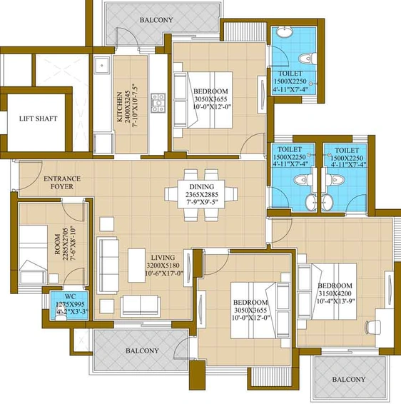 3 BHK Flat in ATS Homes Kraft Happy Trails in Sector 10, Greater Noida - Image 536571