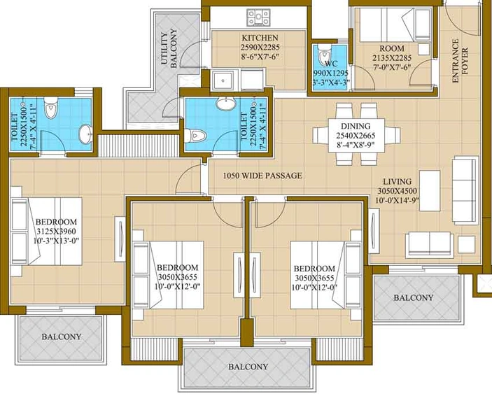 3 BHK Flat in ATS Homes Kraft Happy Trails in Sector 10, Greater Noida - Image 536570