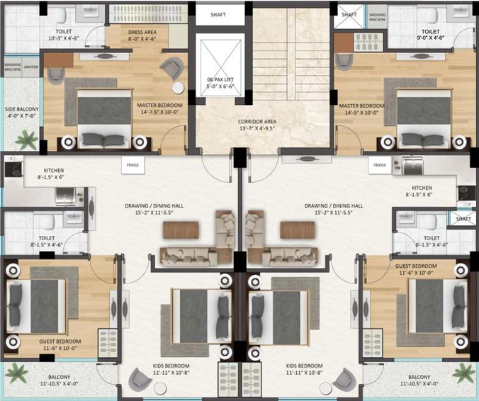 Floor Plan of Atharv Brham Nivaas in Sector 107, Noida - Image 57122