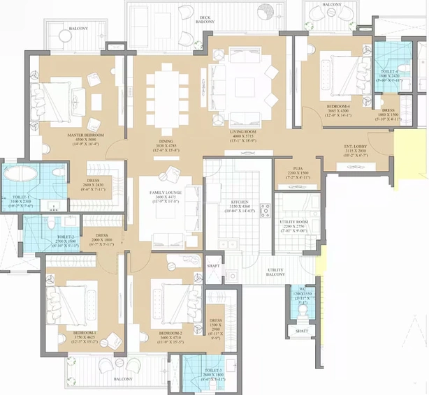 4 BHK Flat in ATS Kingston Heath in Sector 150, Noida - Image 497586