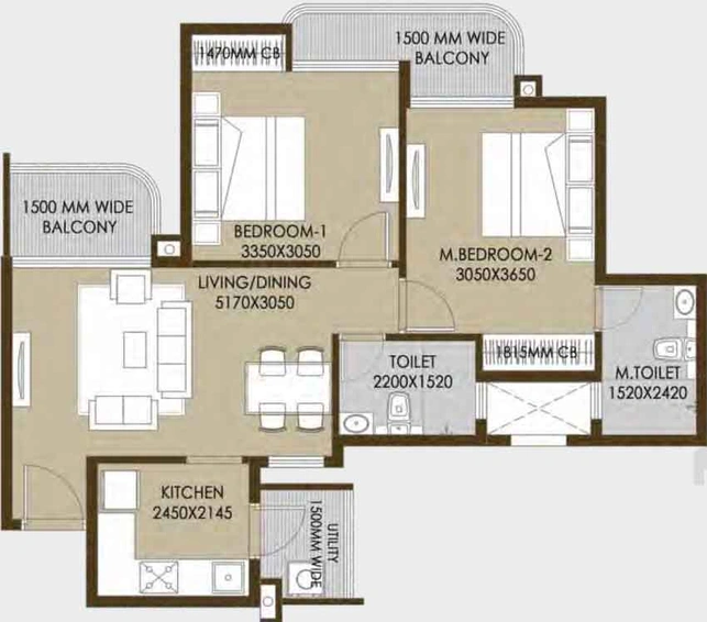 2 BHK Flat in CRC Sublimis in Sector 1, Greater Noida - Image 673512