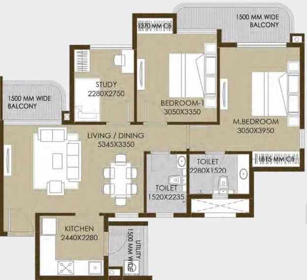 2 BHK Flat in CRC Sublimis in Sector 1, Greater Noida - Image 673513