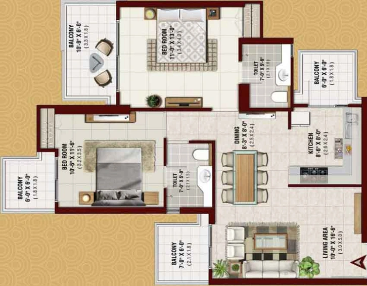 2 BHK Flat in Irish Pearls in Sector 1, Greater Noida - Image 568060