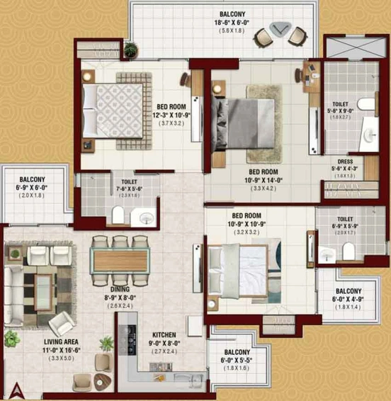 3 BHK Flat in Irish Pearls in Sector 1, Greater Noida - Image 568061