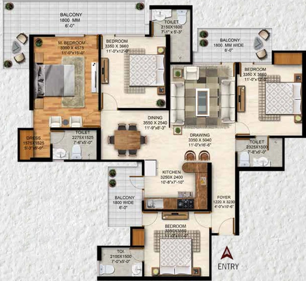 4 BHK Flat in Vrinda Heritage Skyward in Sector 1, Greater Noida - Image 504845
