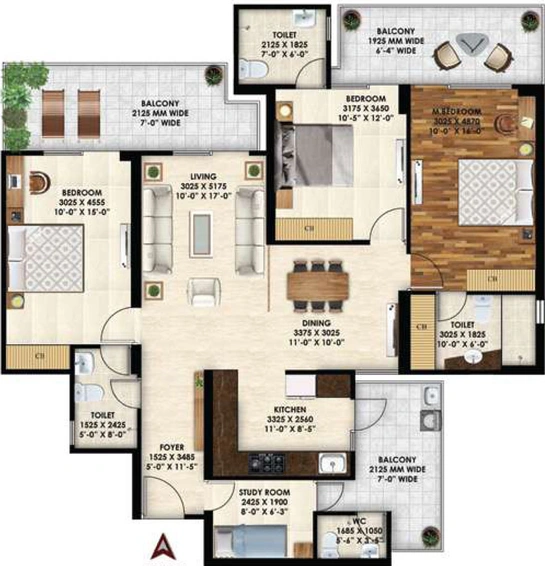 3 BHK Flat in SKA Orion in Sector 143, Noida - Image 661943