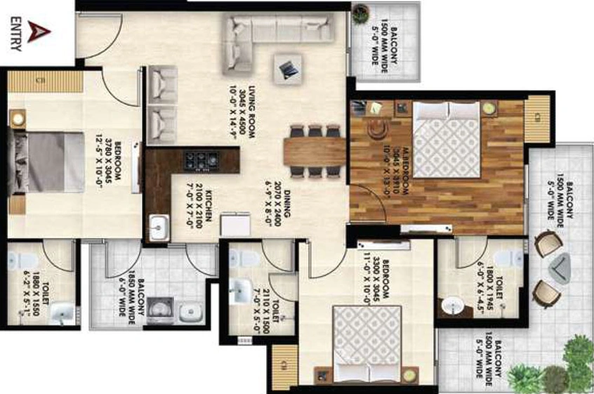 3 BHK Flat in SKA Orion in Sector 143, Noida - Image 661941
