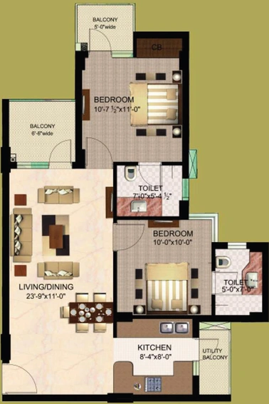 2 BHK Flat in Logix Blossom County in Sector 137, Noida - Image 498516