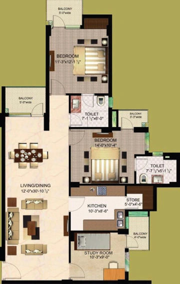 5 BHK Flat in Logix Blossom County in Sector 137, Noida - Image 498518