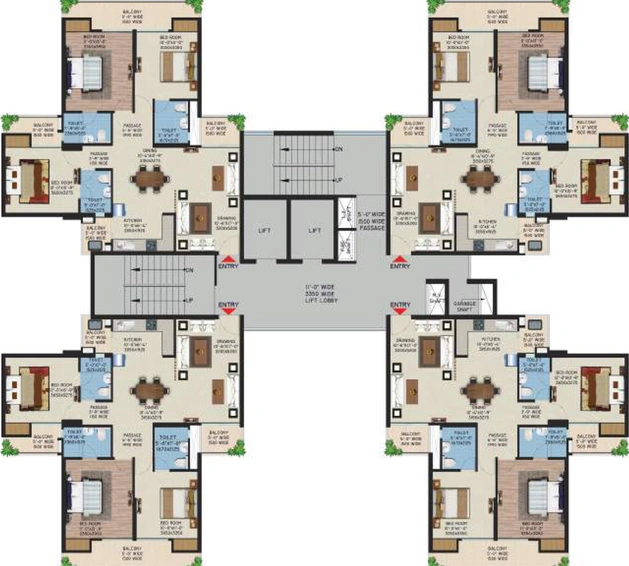 Floor Plan of Supertech Capeluxe in Sector 74, Noida - Image 50193