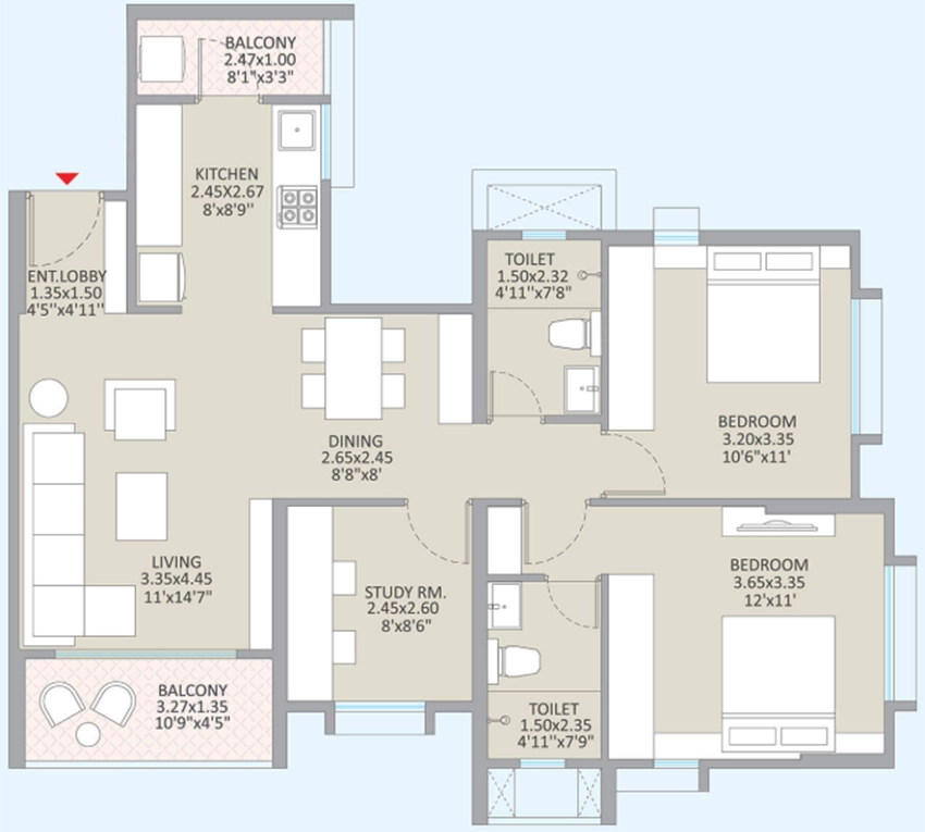 2.5 BHK Flat in Kolte Little Earth in Mamurdi, Pune - Image 905617