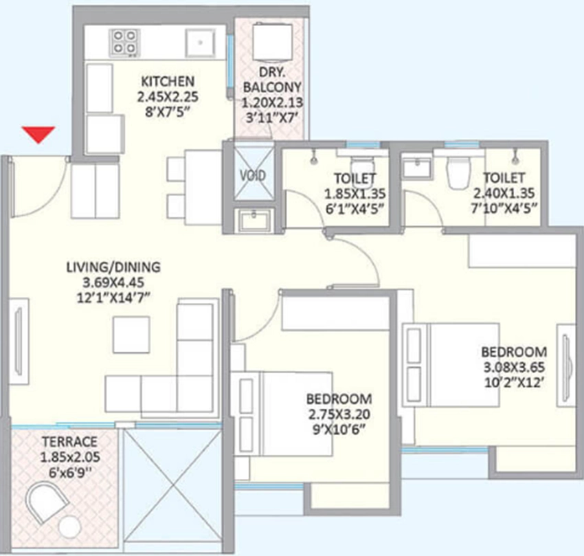 2 BHK Flat in Kolte Little Earth in Mamurdi, Pune - Image 905615