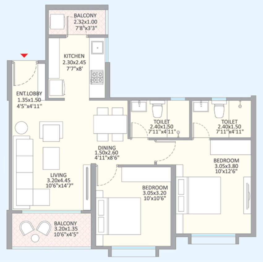 2 BHK Flat in Kolte Little Earth in Mamurdi, Pune - Image 905616