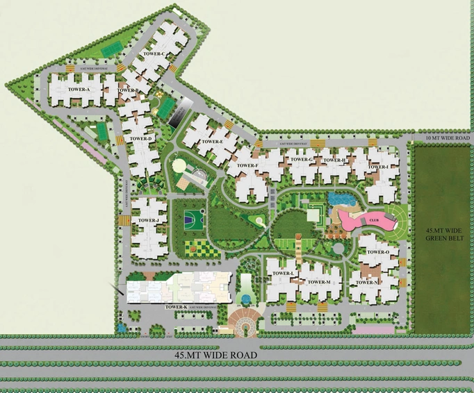 Master Plan of Ajnara Klock Tower in Sector 128, Noida - Image 50229