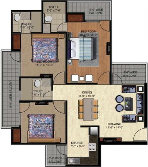 3 BHK Flat in Rajhans Residency in Sector 1, Greater Noida - Image 505471