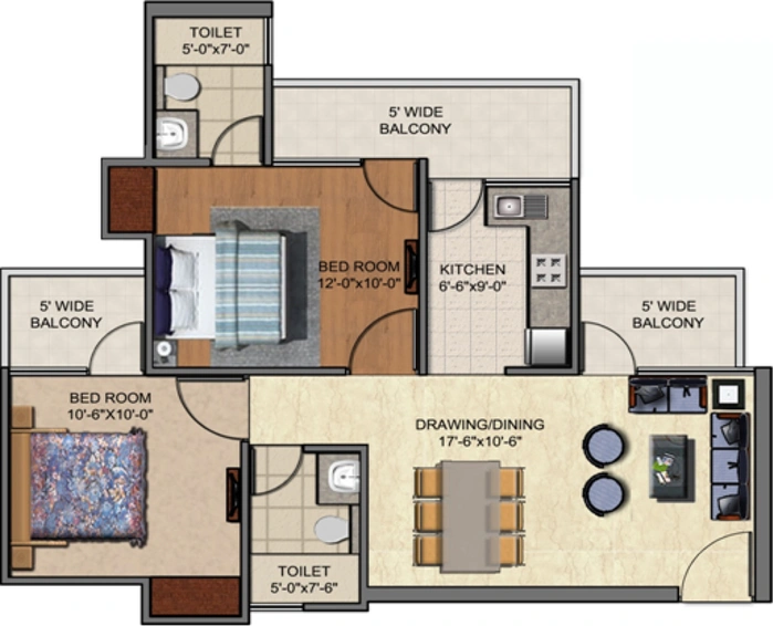 2 BHK Flat in Rajhans Residency in Sector 1, Greater Noida - Image 505468