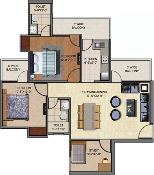 2 BHK Flat in Rajhans Residency in Sector 1, Greater Noida - Image 505469
